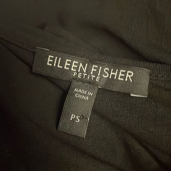 Eileen Fisher Petite Silk Tank Top Tunic Black PS - Picture 4 of 5